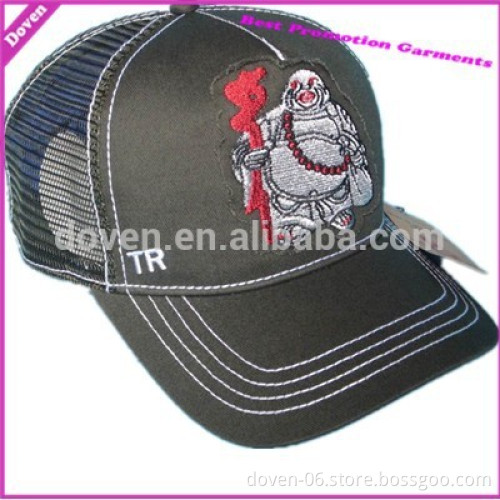 Flat embroidery mesh sport caps